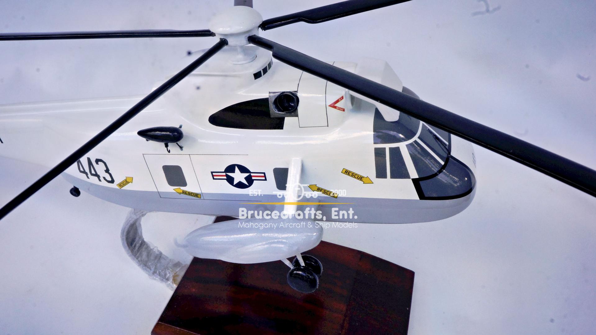 Sikorsky SH-3 Sea King Aircraft Model - Mahogany Wooden Sikorsky SH-3 Sea King Aircraft Model - Mahogany Wooden